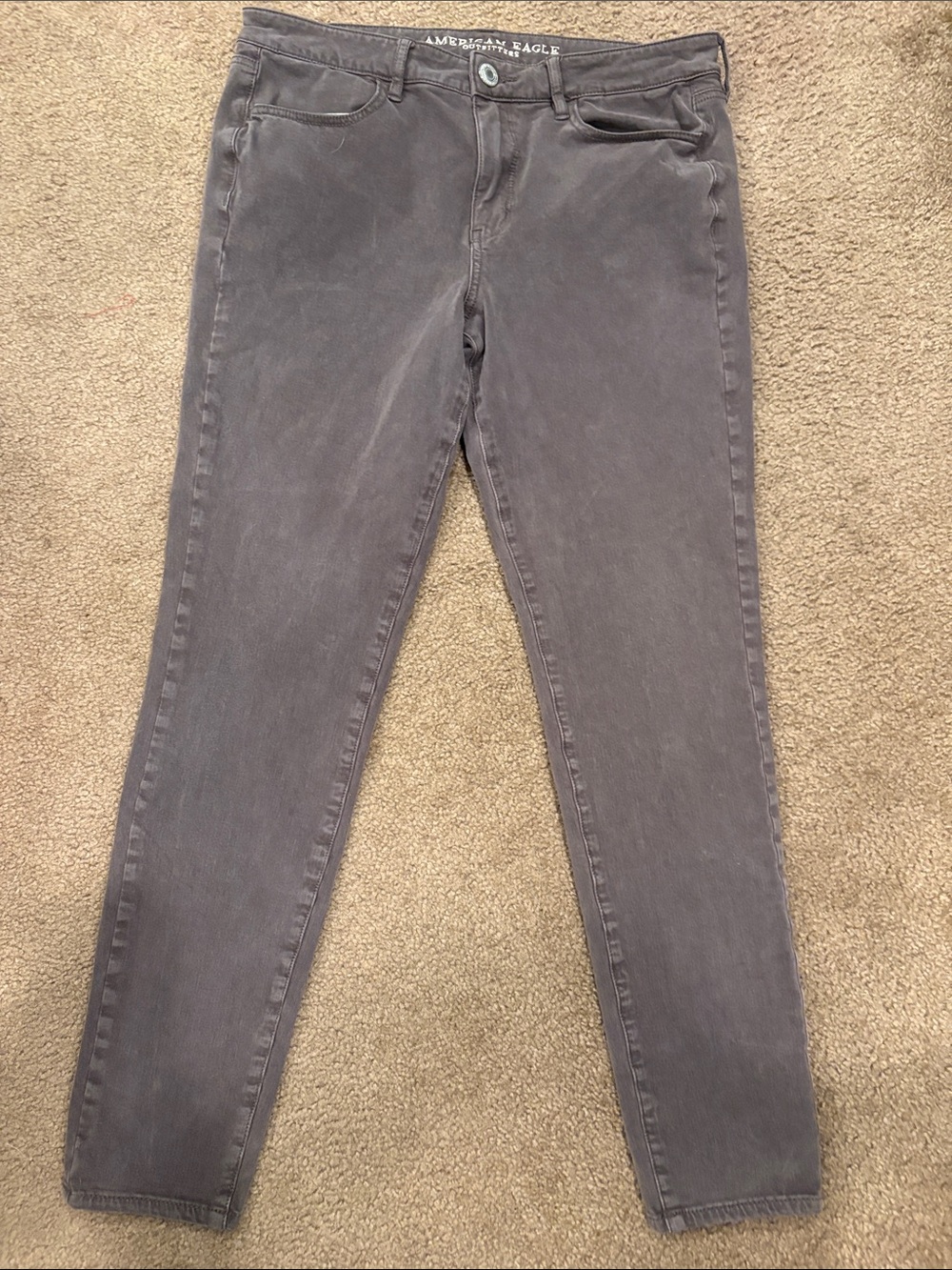 American Eagle Outfitters Women's Charcoal brown super stretch Skinny Jeans